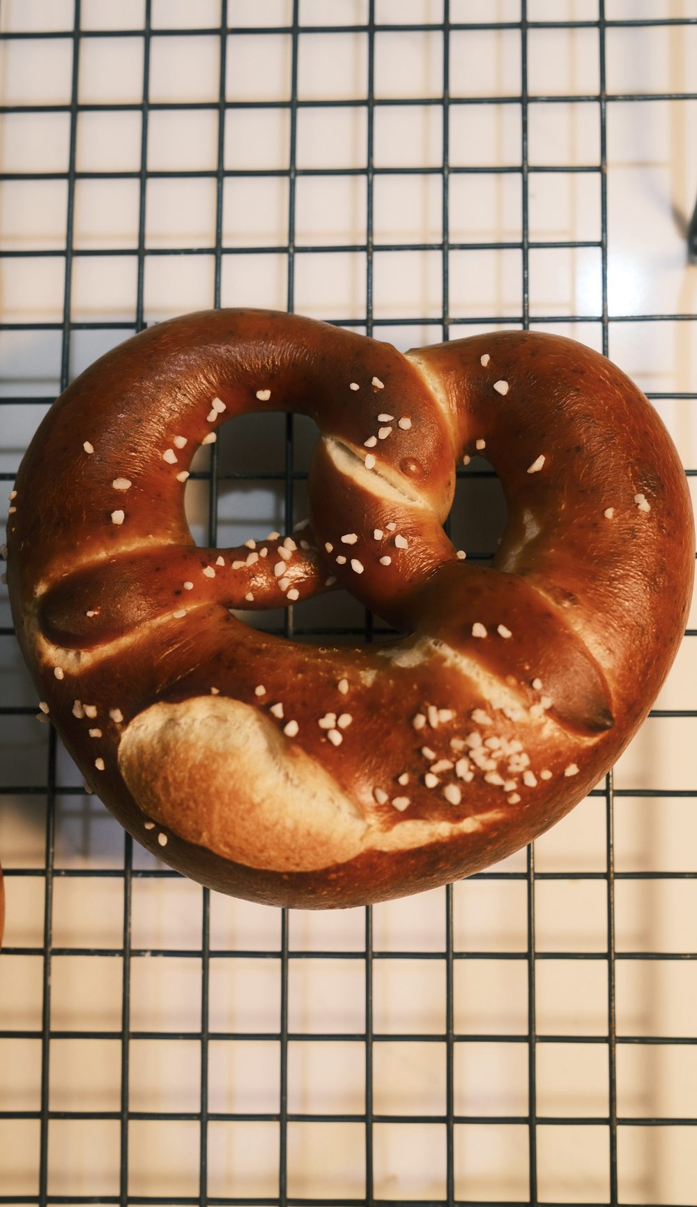 German-style Bavarian pretzels with coarse salt